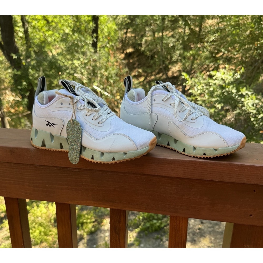 New Reebok Women's Zig Dynamica 4 Running Shoes White/Green 30106WWKV Size 8